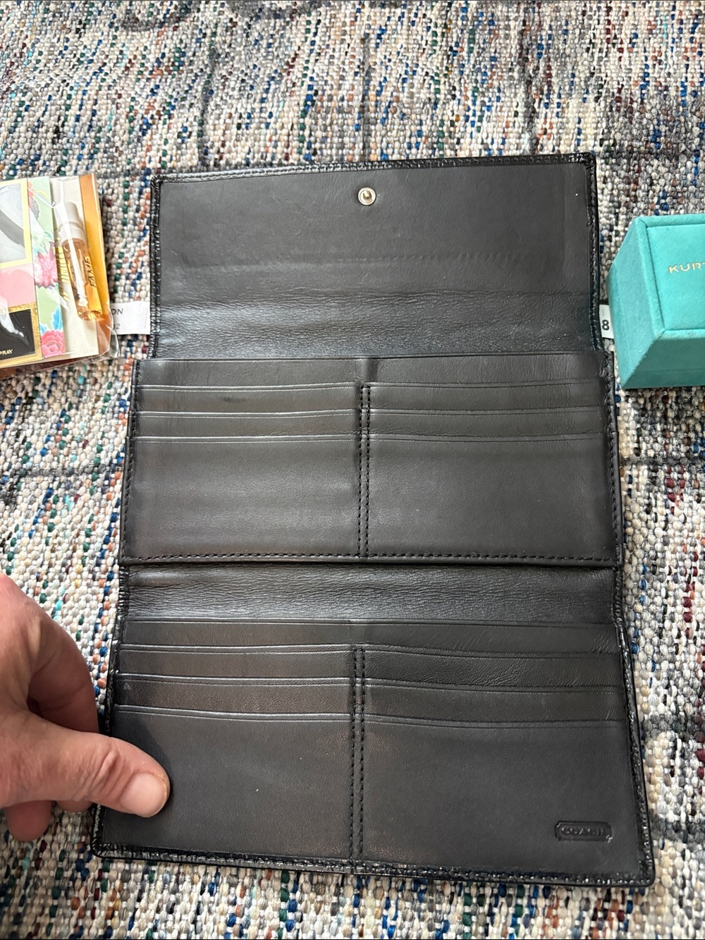Coach Black Signature Continental Wallet - Picture 4 of 13